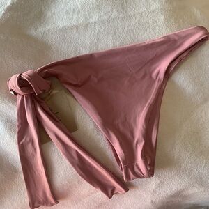 Stone Fox Swim Free People Bikini Bottom Rose Pink XL Side Tie Adjustable NWT